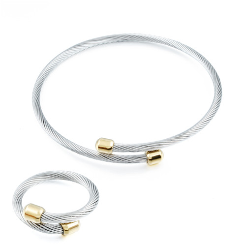 HAWSON Silver Tone Women Bracelet and Ring Set