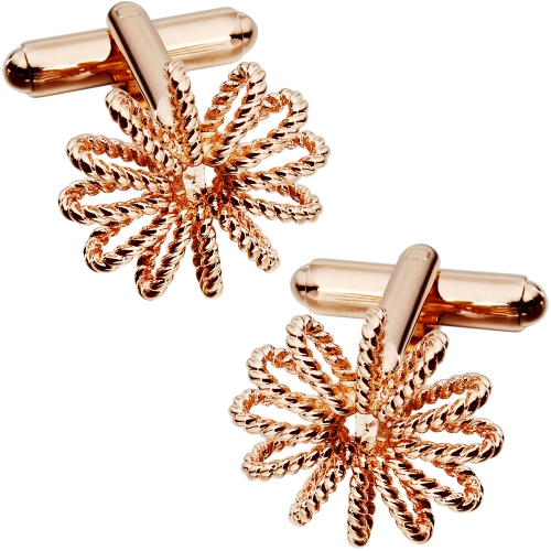 HAWSON Rose Golden Plated Cufflinks for French Cuffs/Shirts Garment Accessories/Ornament Gift/Present for Men