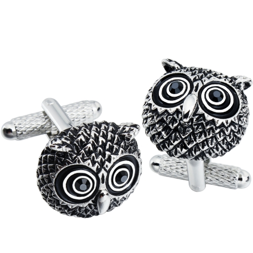 Anti-Silver Plated Owl Cufflinks for Men