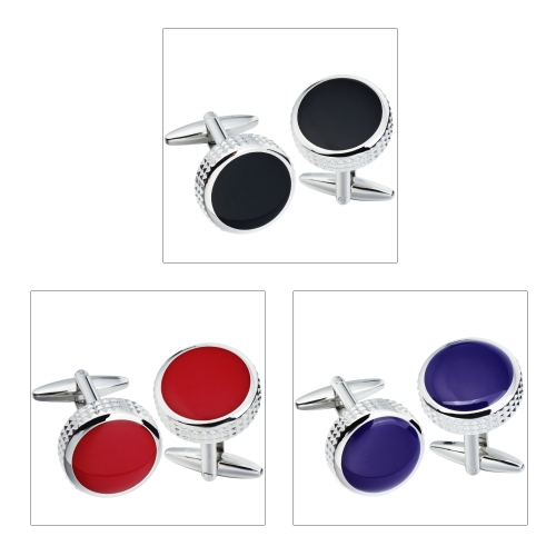 Colorful Onyx Cufflinks for French Shirts Steel Cufflinks for Groom, Father, Wedding Gift