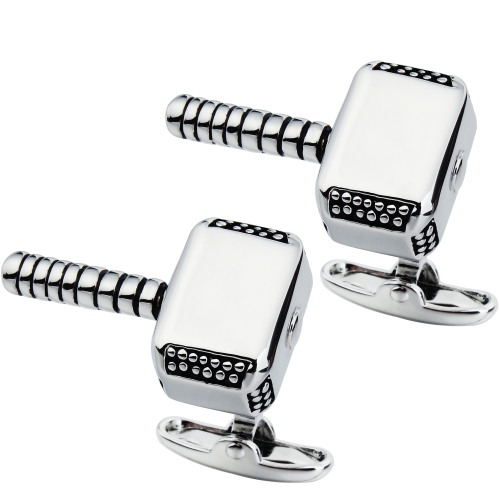 HAWSON Rhodium Plated Hammer Cufflinks for French Cuffs/Shirts Garment Accessories/Ornament Gift/Present for Men