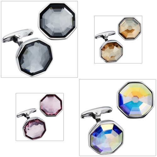 HAWSON Imitation Crystal Inlaid Cufflinks for Shirts