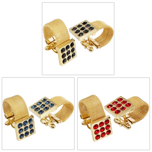 HAWSON  Imitation Crystal Inlaid Chain Cufflinks