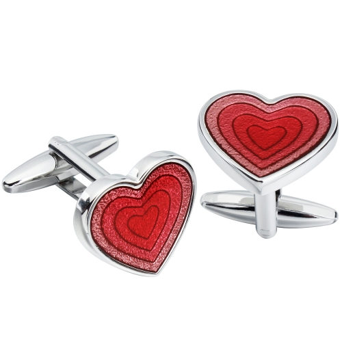 Red Heart-Shaped Cufflinks for French Shirts Garment Accessories/Ornament Gift/Present