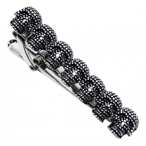 Rhodium Plated Black Tie Clip for any type of male clothing