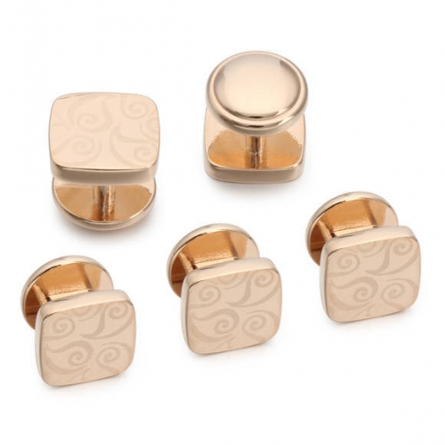 5 pcs Tuxedo Shirt Studs for Men - Rose Golden