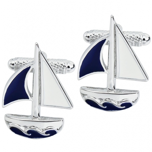 HAWSON Cufflinks Sailboat Crown for French Cuffs/Shirts Garment Accessories/Ornament Gift/Present for Men