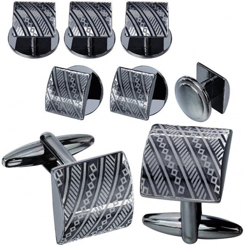 HAWSON 2+6 Metal Jewelry Cufflinks and Studs Set for Men