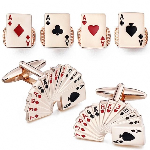 HAWSON Poker Cufflinks Tuxedo Studs Set for Men