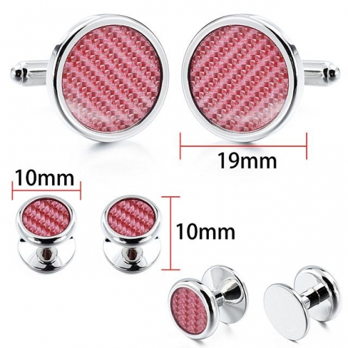 Red Carbon Fiber Cufflinks Tuxedo Set