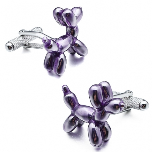 Purple Balloon Dog Cuff Links and Studs for Man Shirt- HAWSON