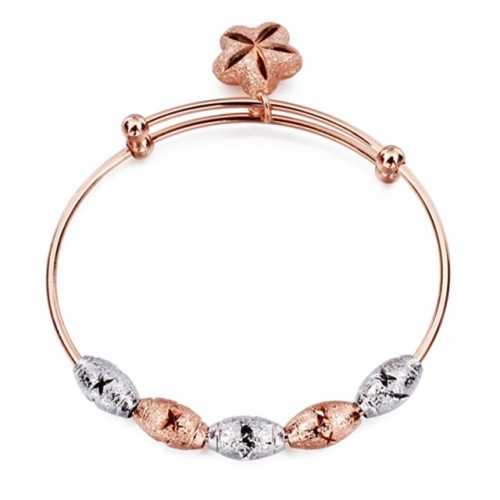 HAWSON Women Rose Gold Adjustable Beads Bangle Bracelet
