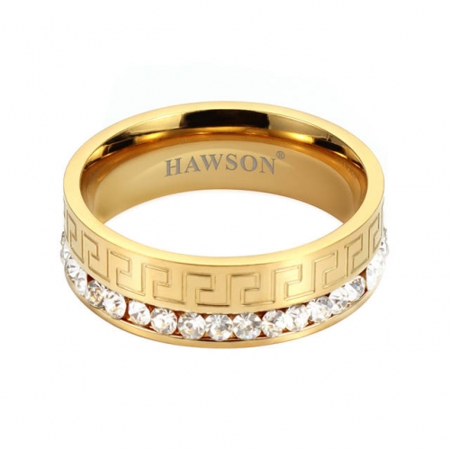 Gold Tone Tie Ring with Crystal for Men Necktie Accessory