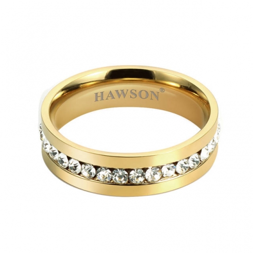 Trendy Gold Color Tie Ring with Crystal for Men Business Weeding