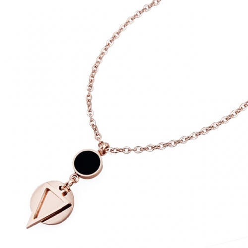 HAWSON Rose Gold Triangle Circle Necklace