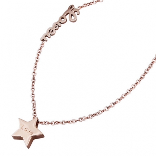 HAWSON Rose Gold Stars love Necklace