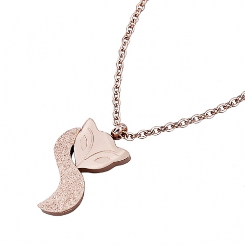 HAWSON Rose Gold Fox Necklace pet necklace