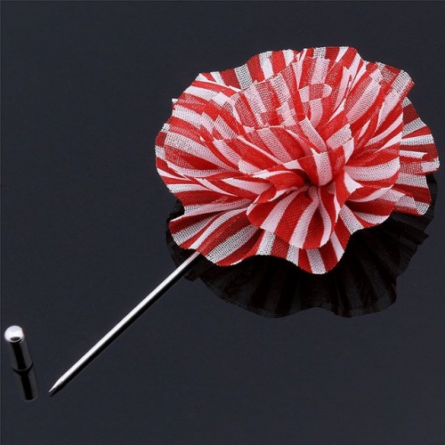 Alternate Stripes of men's Flower Pin