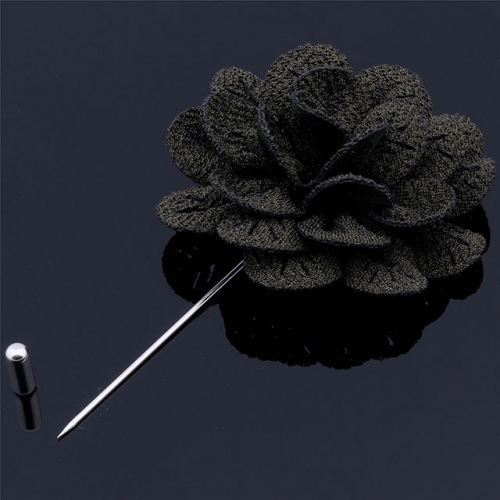 Dark Brown men's Flower Pin