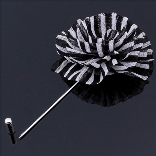 Alternate Stripes men's Flower Pin