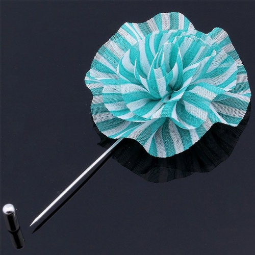 Men's blue flower lapel pin