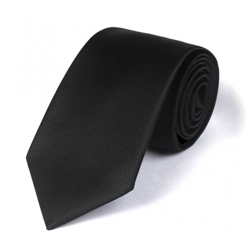 Mens Black Stripe Tie for Business Wedding Party in Gift Box