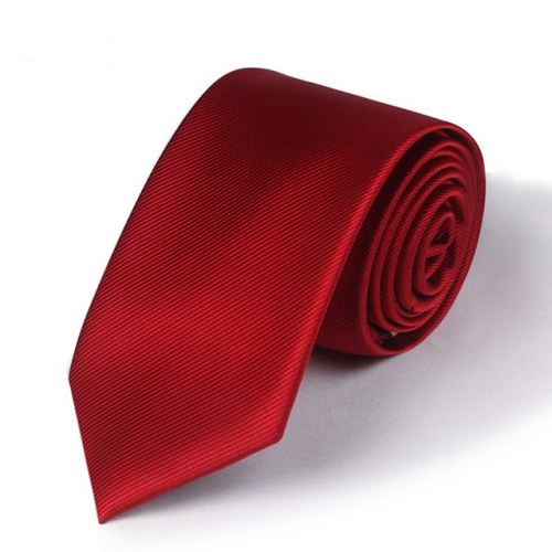 Wine Red Stripe Tie Wedding Dress Up Mens 7cm Arrow Necktie in Gift Box