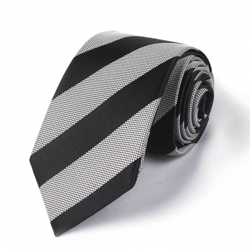 Men's Classic Black  Stripe Tie for Business in Gift Box