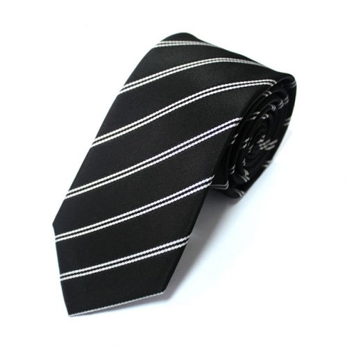 Men's Necktie Thin Striped Ployester Tie in Gift Box