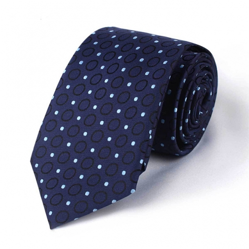 Polka Dot Tie for Businessman with Polyester in Blue
