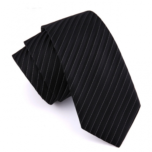 Men's Classic Stripe Tie Black Necktie Formal Party College Daily Polyester Business Neckties