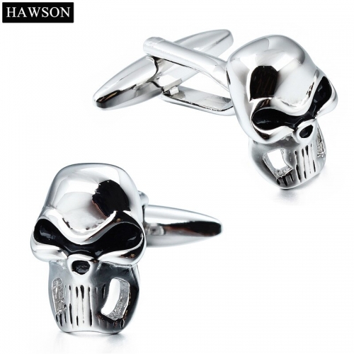 HAWSON Brand New Skull Head Cuff links High Quality Shirt Jewelry Cufflinks for Men Party Cute Cuff Buttons