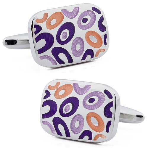 1 Pair Retail Colorful Enamel Trendy Square French Men Dress Shirt Jewelry Cuff Links