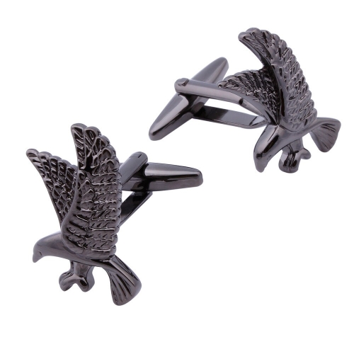 Personalized Eagle Cufflinks Black Rhodium Cuff Links for Men's Gift HAWSON