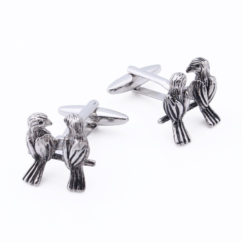 Funny Cufflinks with Box Lovebird Animal Cufflinks for Valentine's Day Gift Hot Selling Enamel Jewelry