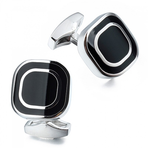 Black Onyx Square Cufflinks, Stainless Steel Cufflinks, Tophawson Jewelry