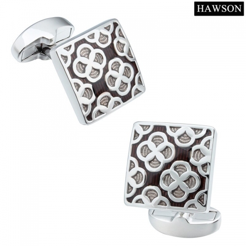 Enamel Cufflinks Flower Pattern Mens French Shirt Cuff Best Gift For Husband, Father