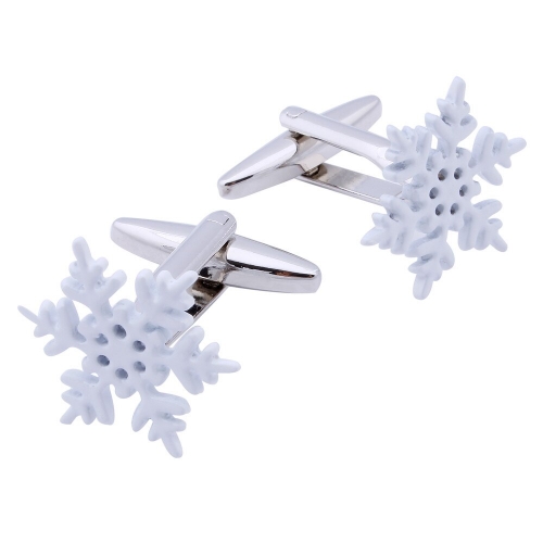 Hawson Snow Flower Cufflinks with Box Christmas Cuff links Mens Shirt Accessory