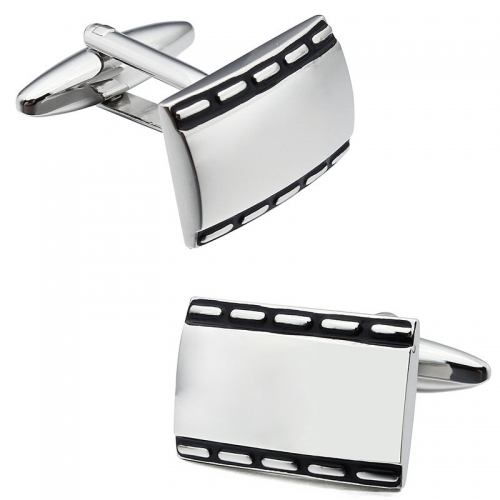 Metal Cufflinks Men's Accessories Steel Wedding Cufflinks with Luxury Gift Box