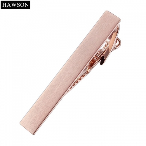 Come with Gift Box Tie Bars for Men Slim ties Rose Gold Color Tie Pins Clips Wedding Jewelry