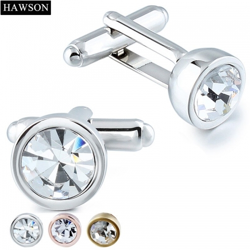 Charm Cufflinks Crystal For Mens Shirt Accessories Skinny Cuff Button 3 Colors Cuff links Alternative with Box
