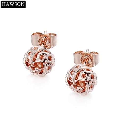 HAWSON Women's Fashion Stud Earrings Charming Girl's Earrings Hole Metal Stud Earring with Black Box