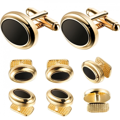 Cufflink and Tuxedo Studs Sets Golden Plated Color