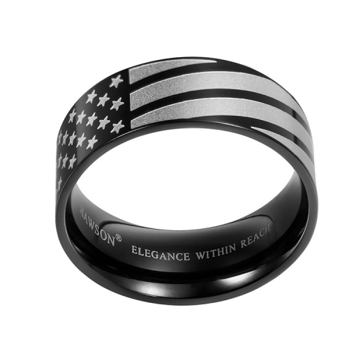 Stainless steel rings American flag rings for couples