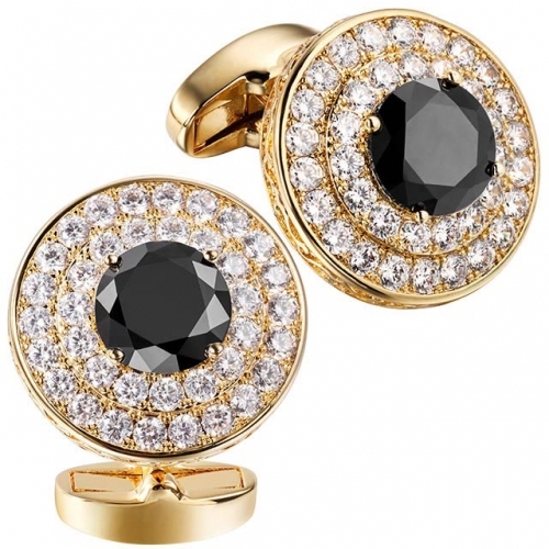 Gold plated zircon cufflinks best wedding cufflinks for groom