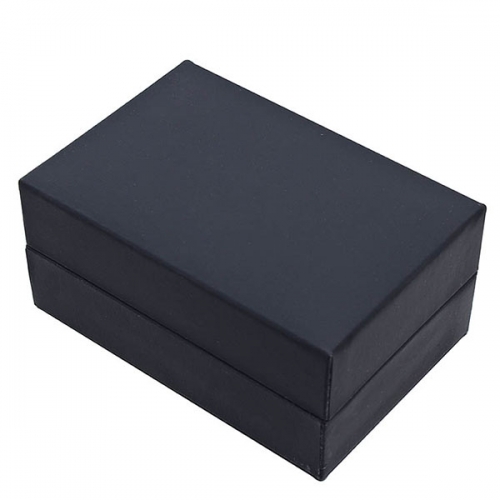 Classic rectangular black cufflink paper box with inner brown flannel