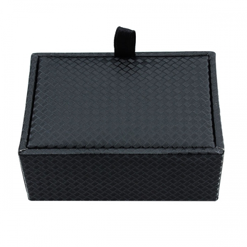 Black carbon fiber pattern gift box cufflinks boxes inside with black plush