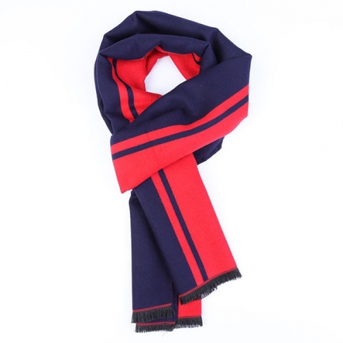 Bright Red & Navy Blue Scarf With Gift Case