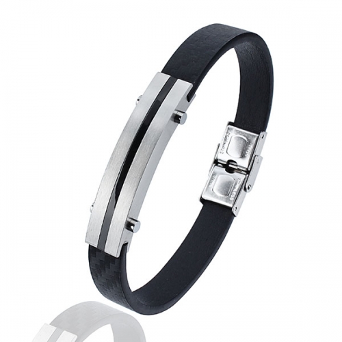 Fashionable Leather Bracelet with Nickel-free & Secure Stainless Steel Clasp