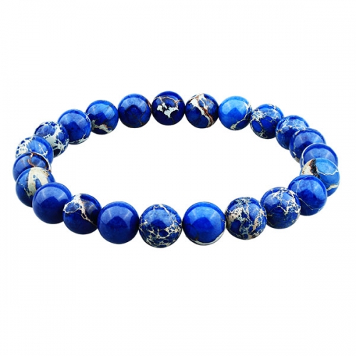 Blue Emperor Stone Bracelet with Adjustable Rope